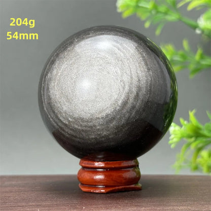 Silver Obsidian Crystal Ball My Store