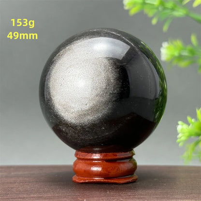 Silver Obsidian Crystal Ball My Store