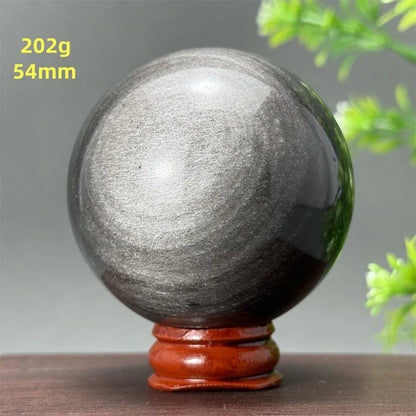 Silver Obsidian Crystal Ball My Store
