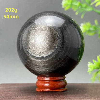 Silver Obsidian Crystal Ball My Store