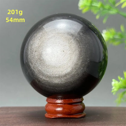 Silver Obsidian Crystal Ball My Store
