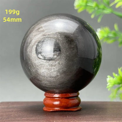 Silver Obsidian Crystal Ball My Store