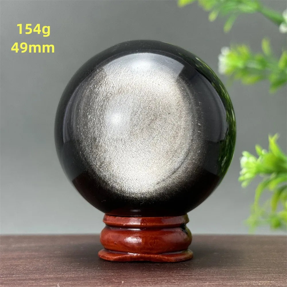 Silver Obsidian Crystal Ball My Store