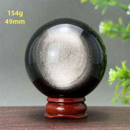 Silver Obsidian Crystal Ball My Store