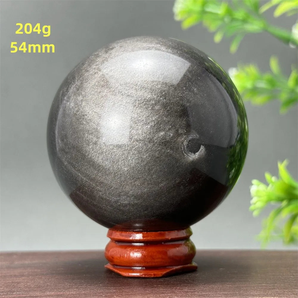 Silver Obsidian Crystal Ball My Store