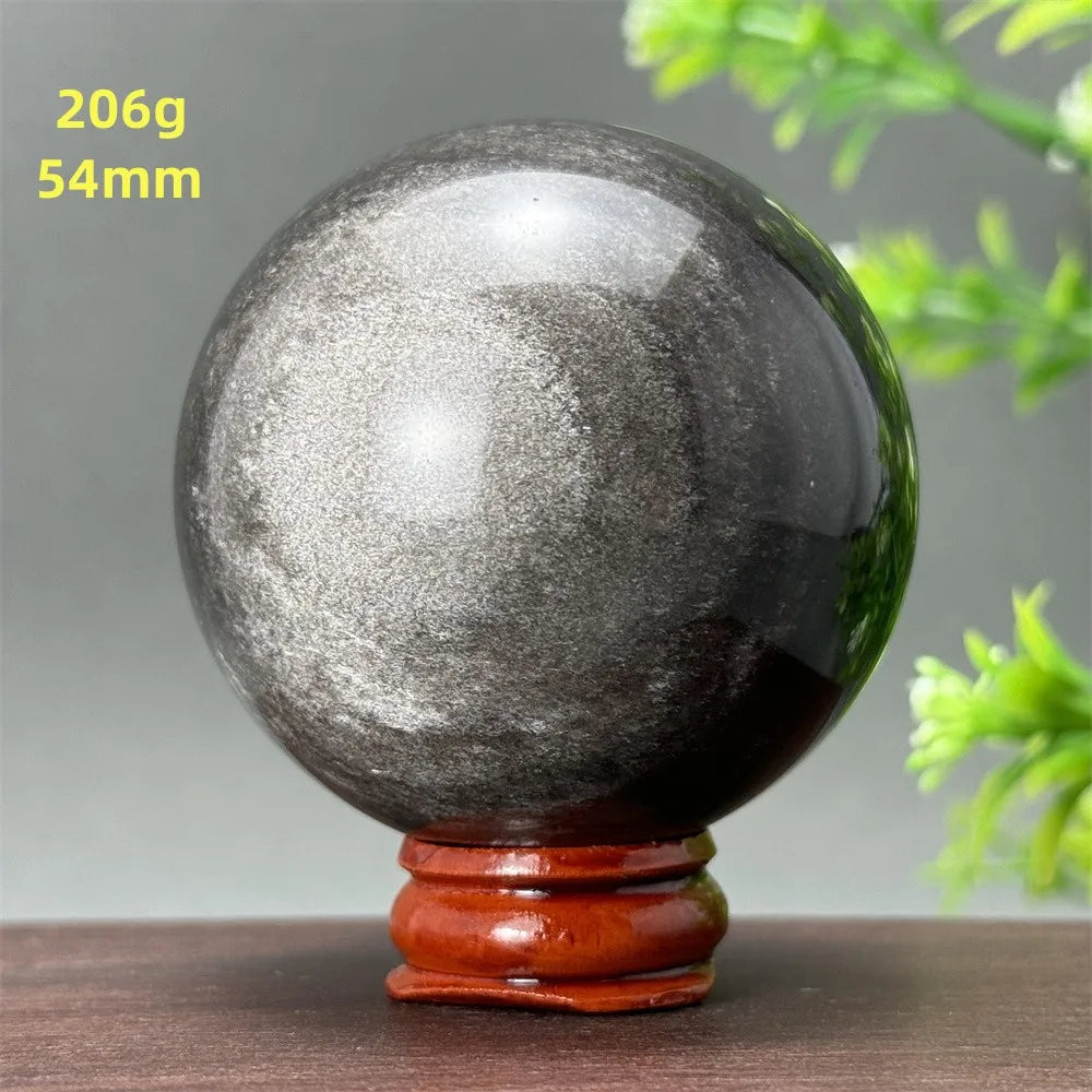 Silver Obsidian Crystal Ball My Store