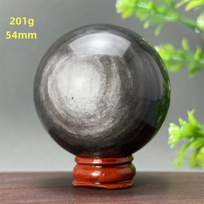Silver Obsidian Crystal Ball My Store