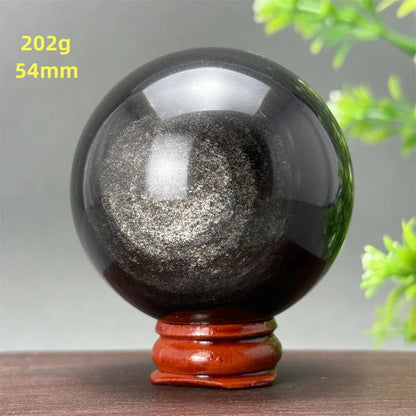 Silver Obsidian Crystal Ball My Store