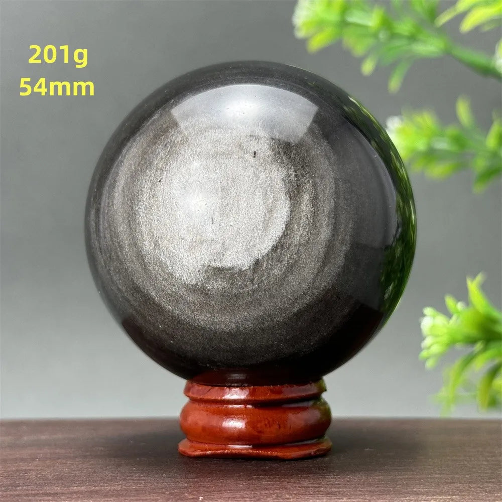 Silver Obsidian Crystal Ball My Store