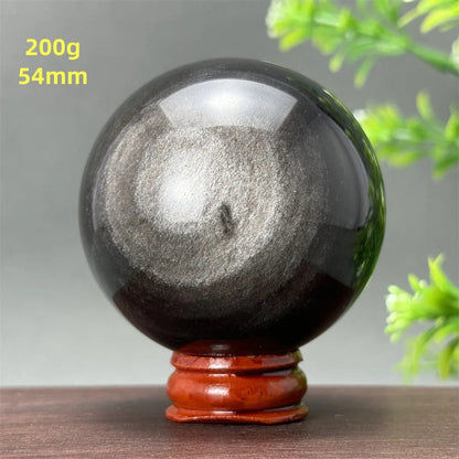 Silver Obsidian Crystal Ball My Store