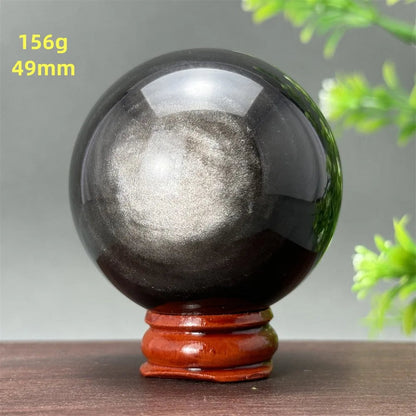 Silver Obsidian Crystal Ball My Store