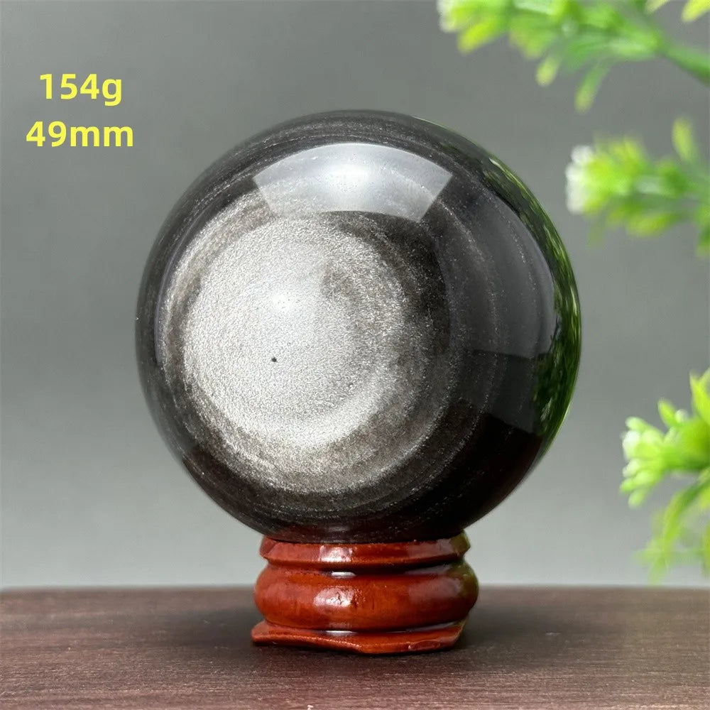 Silver Obsidian Crystal Ball My Store