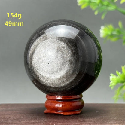 Silver Obsidian Crystal Ball My Store