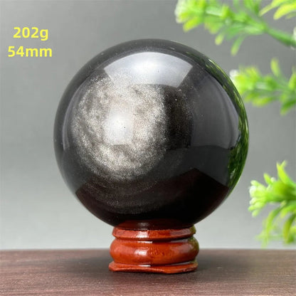 Silver Obsidian Crystal Ball My Store