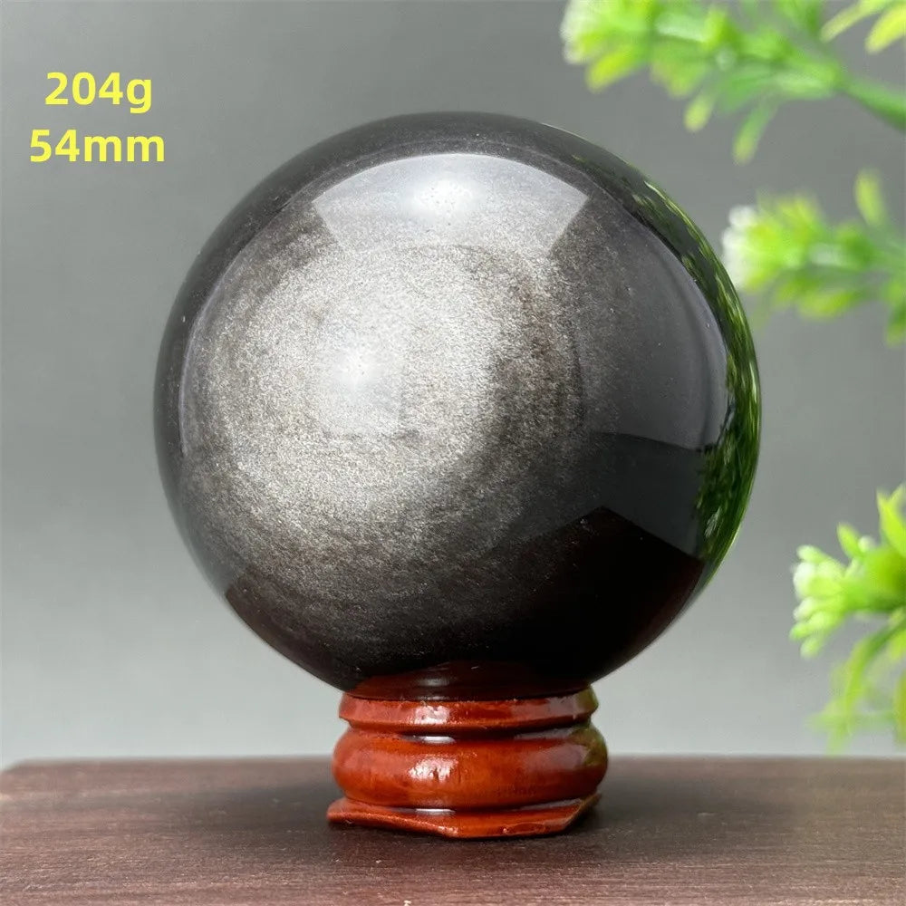 Silver Obsidian Crystal Ball My Store