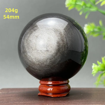 Silver Obsidian Crystal Ball My Store