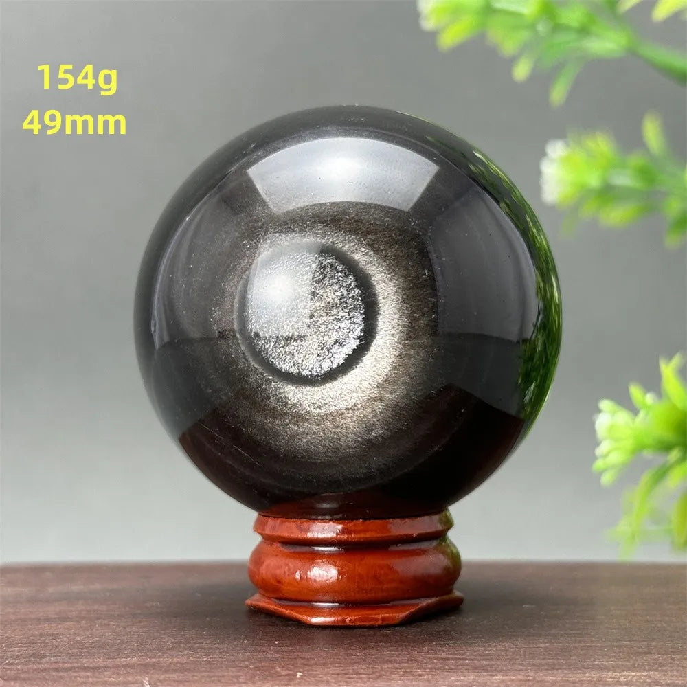 Silver Obsidian Crystal Ball My Store