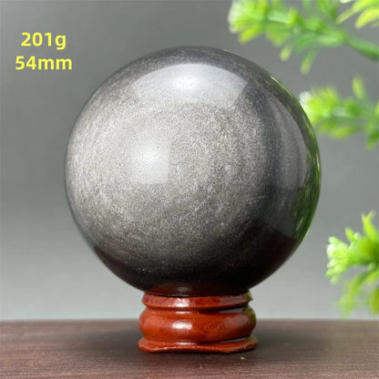 Silver Obsidian Crystal Ball My Store