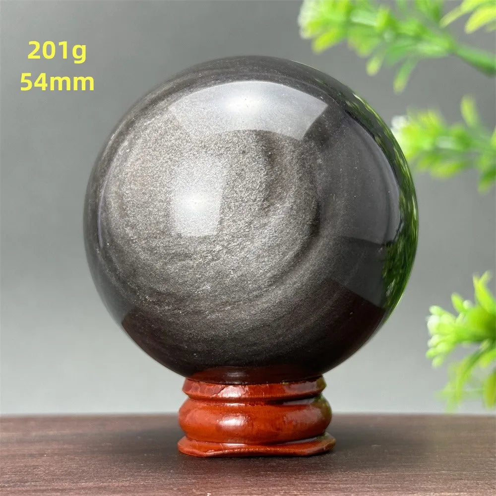 Silver Obsidian Crystal Ball My Store