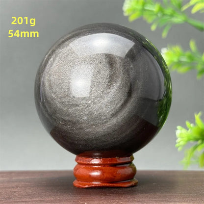 Silver Obsidian Crystal Ball My Store