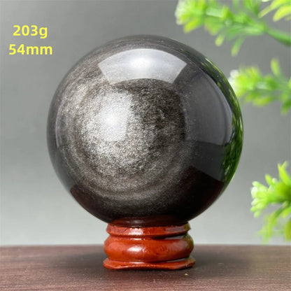 Silver Obsidian Crystal Ball My Store